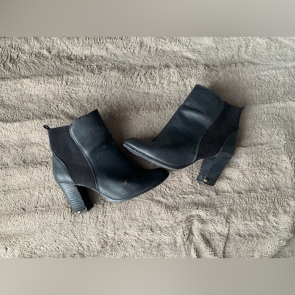 Black Leather Booties - Picture 2 of 3